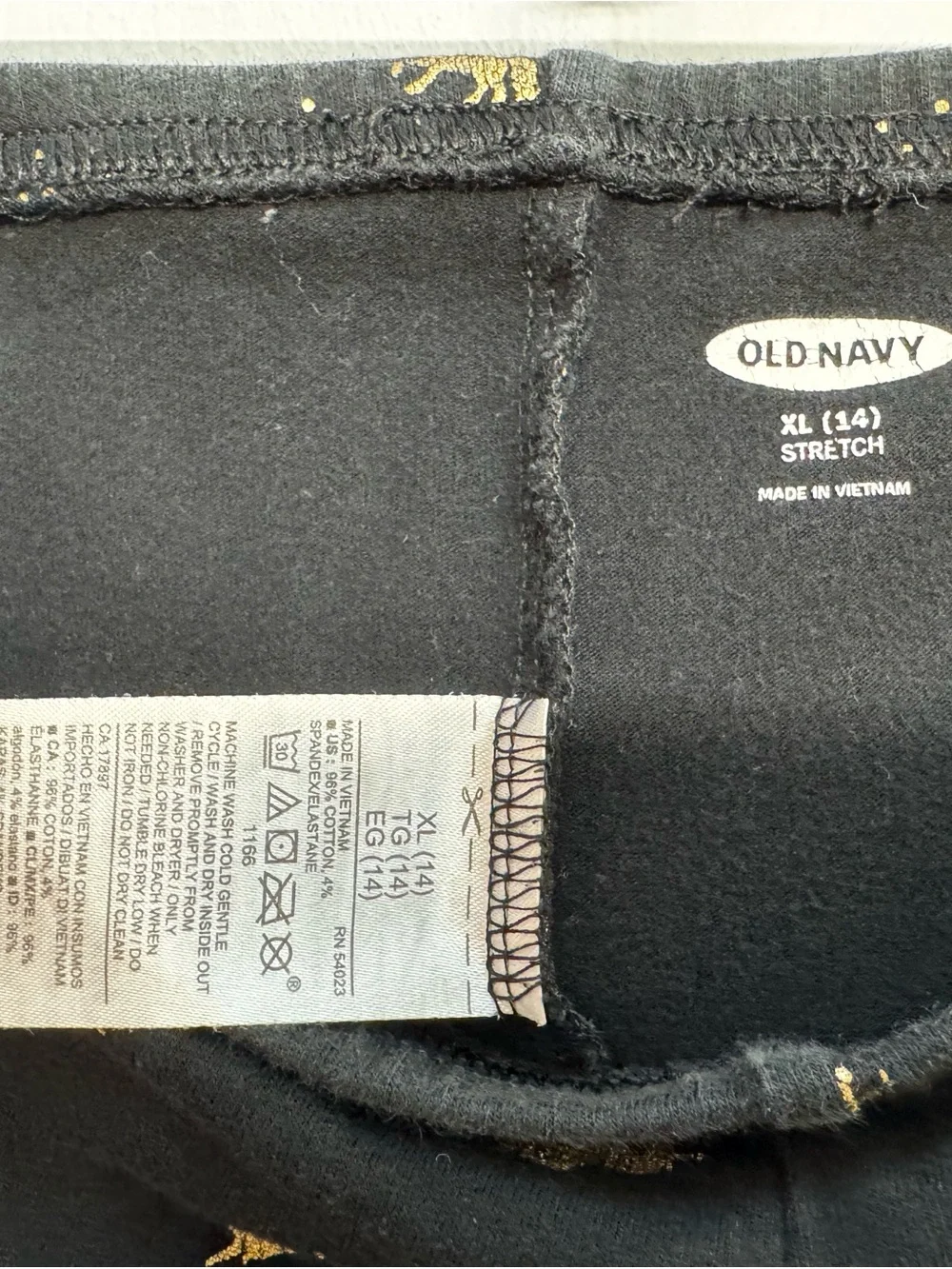 Old Navy Black Leggings with Gold Unicorn Accents